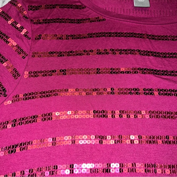 Ann Taylor Sequin Short Sleeve XL - Picture 3 of 6